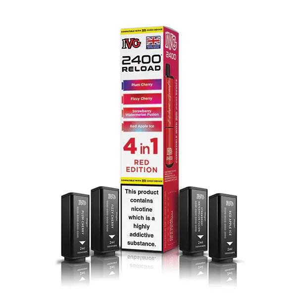 Red Edition IVG 2400 Reload 4-in-1 Prefilled Pods - Vapeslough