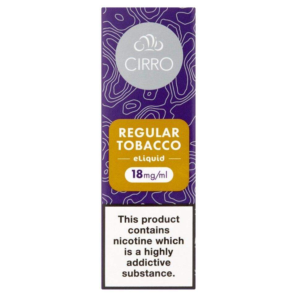 REGULAR TOBACCO 10ML E LIQUID BY CIRRO 6MG 12MG 18MG