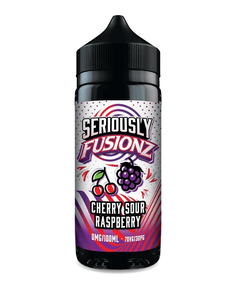 SERIOUSLY FUSIONZ - CHERRY SOUR RASPBERRY 100ML SHORT FILL E-LIQUID BY DOOZY - Vapeslough