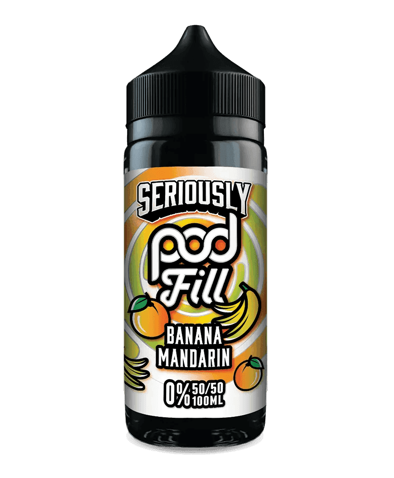 SERIOUSLY POD FILL - BANANA MANDARIN 100ML SHORT FILL - 50/50PG/VG E-LIQUID BY DOOZY - Vapeslough
