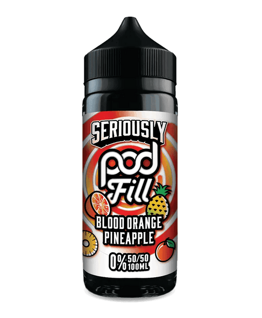 SERIOUSLY POD FILL - BLOOD ORANGE PINEAPPLE 100ML SHORT FILL - 50/50PG/VG E-LIQUID BY DOOZY - Vapeslough