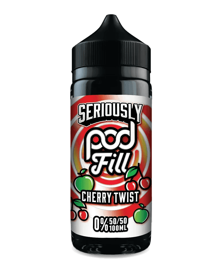 SERIOUSLY POD FILL - CHERRY TWIST 100ML SHORT FILL - 50/50PG/VG E-LIQUID BY DOOZY - Vapeslough