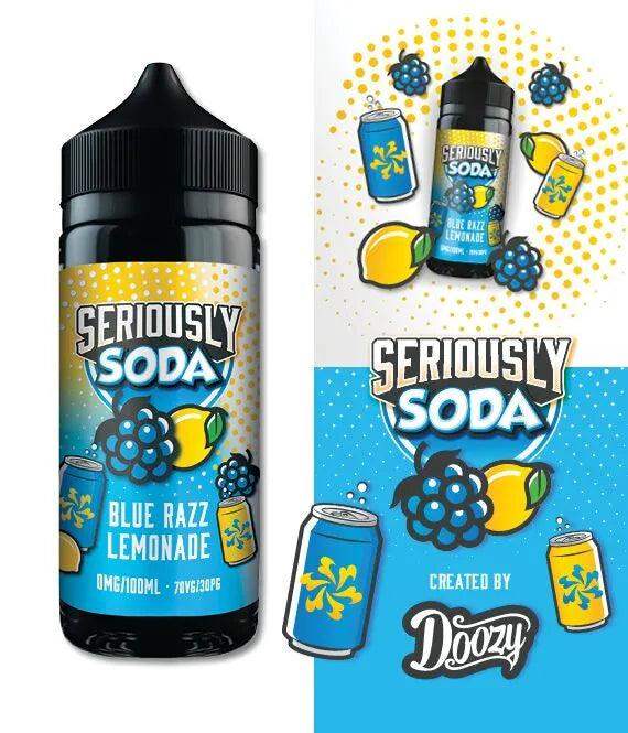 SERIOUSLY SODA - BLUE RAZZ LEMONADE 100ML SHORT FILL E-LIQUID BY DOOZY - Vapeslough