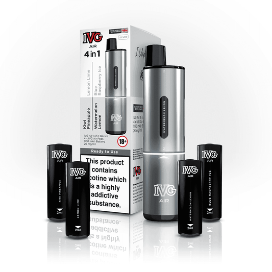 SILVER EDITION IVG AIR 4 IN 1 VAPE KIT - Vapeslough