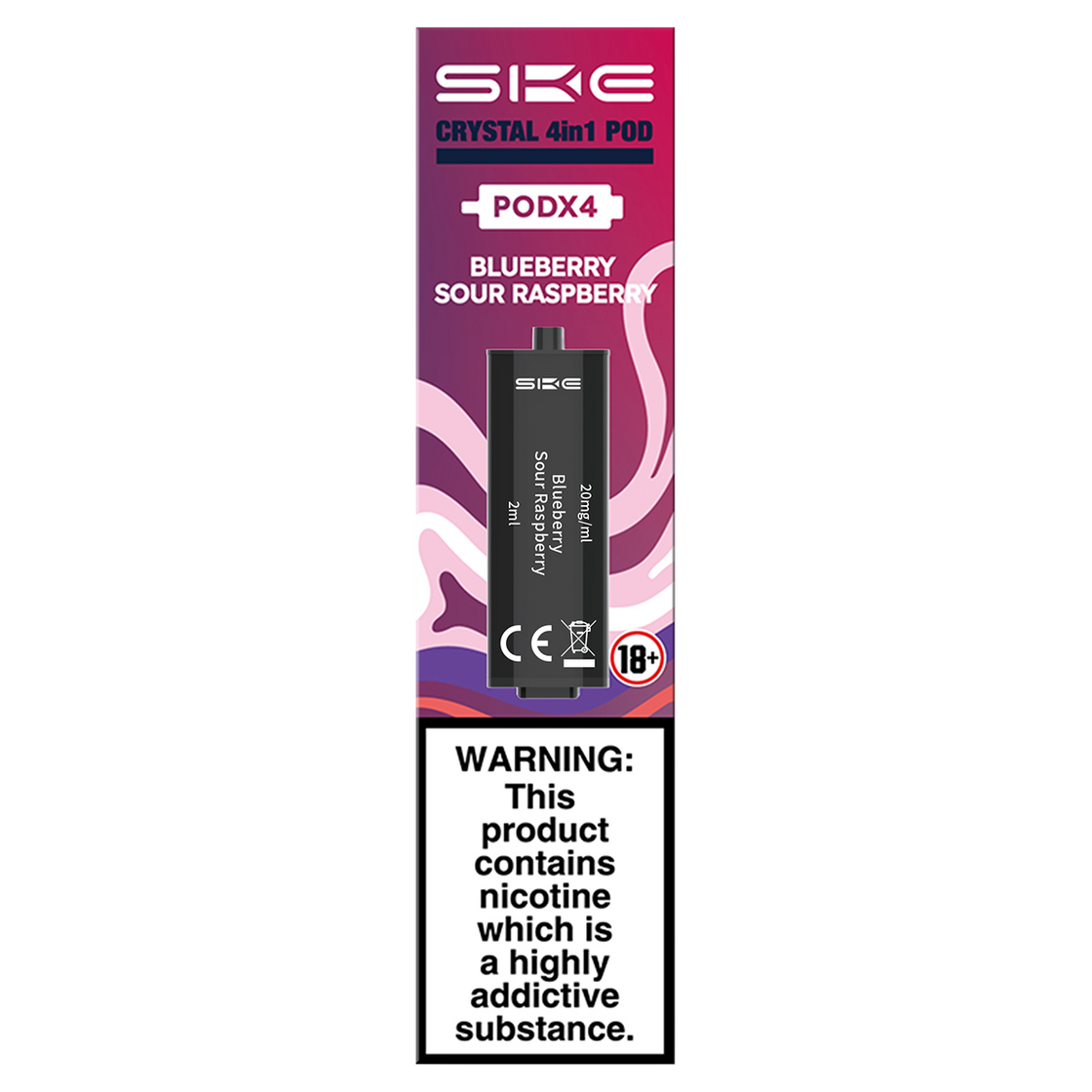 BLUEBERRY SOUR RASPBERRY - SKE CRYSTAL 4IN1 PODS - PACK OF 4