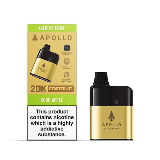 LEMON LIME - GOLD BAR APOLLO PRE FILLED POD KIT 20MG (2%) - Vapeslough