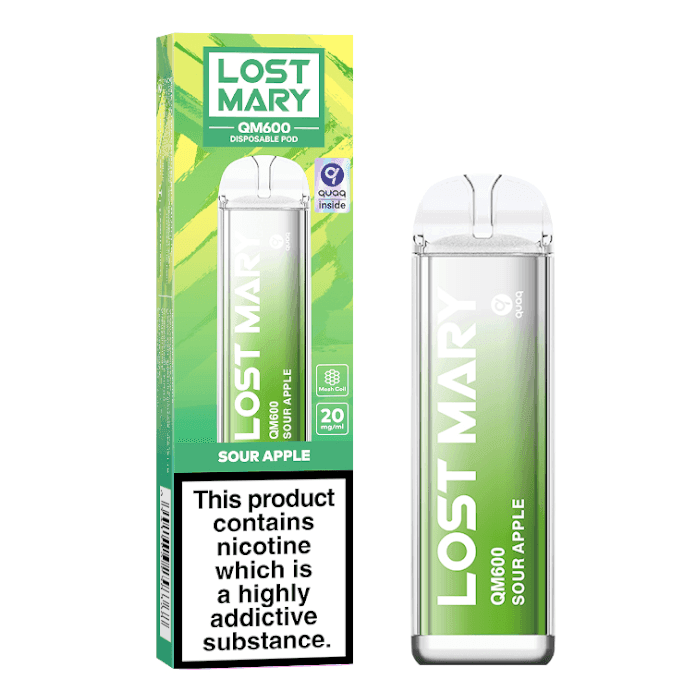 SOUR APPLE - LOST MARY QM600 DISPOSABLE VAPE - Vapeslough