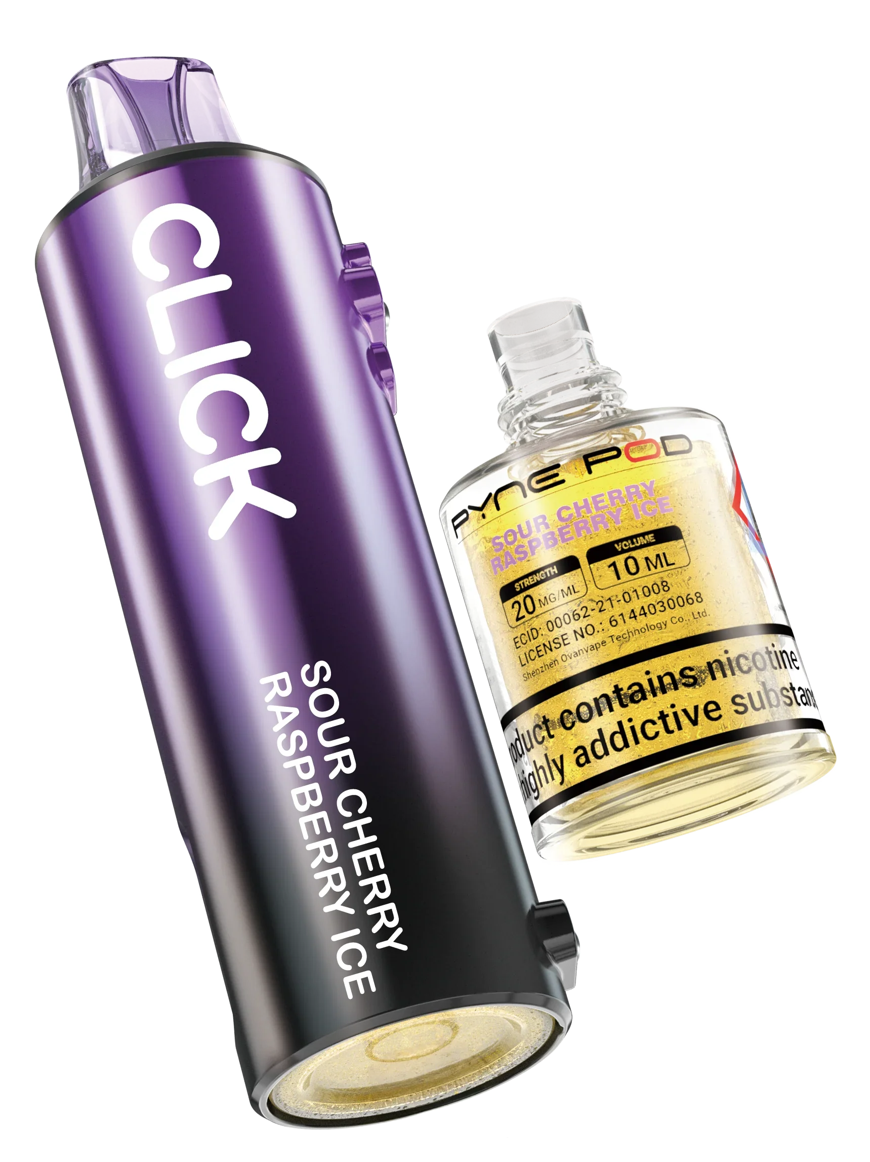 Sour Cherry Raspberry - Pyne Pod Click Prefilled Pod + Refill Container - Vapeslough