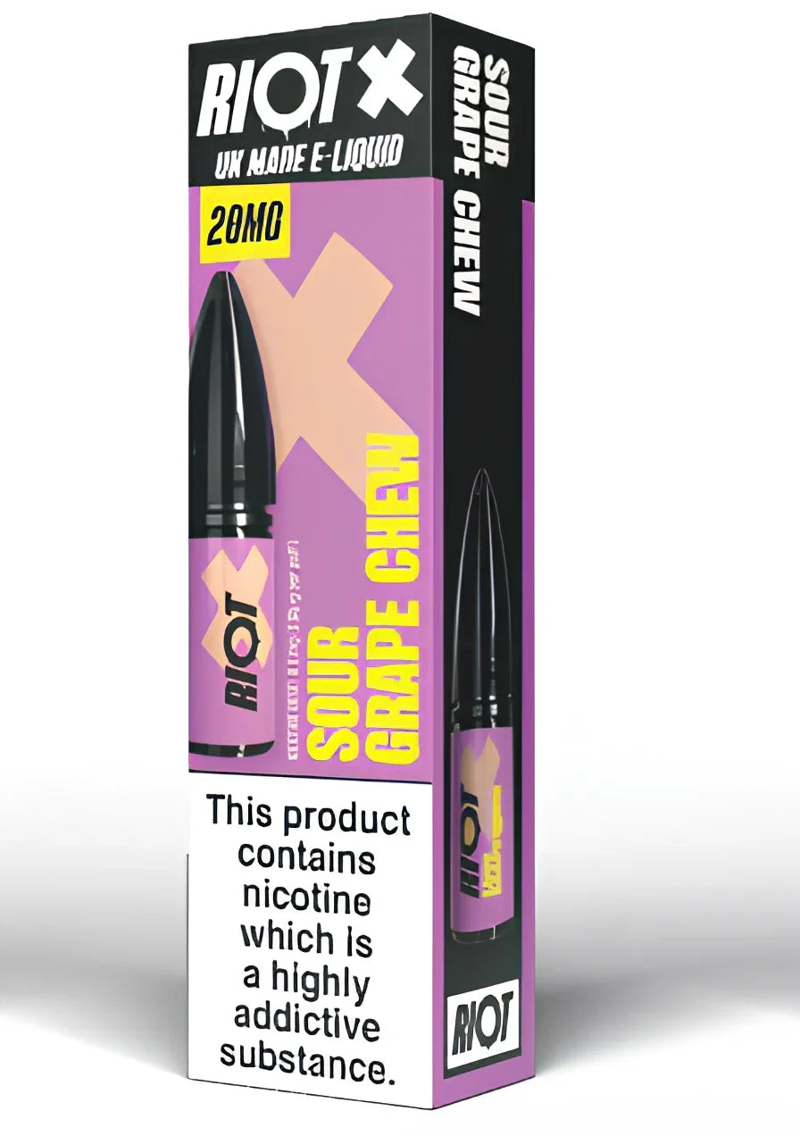 SOUR GRAPE CHEW - RIOT X - 10ML NIC SALT E-LIQUID - 5MG | 10MG | 20MG BY RIOT SQUAD - Vapeslough