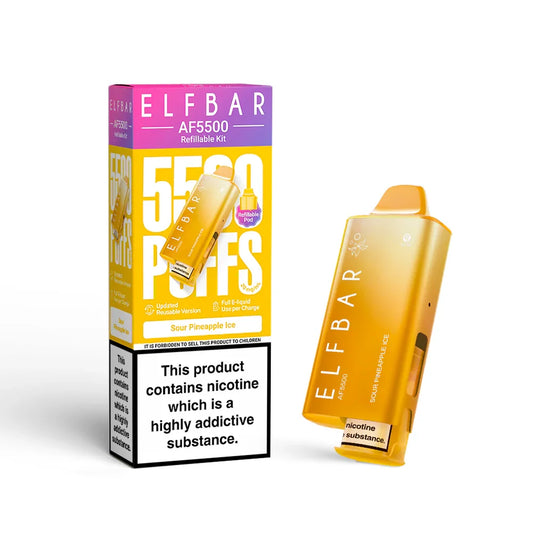 Sour Pineapple Ice- ELFBAR AF55000 Pre-Filled Pod Kit - Vapeslough