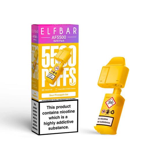 Sour Pineapple Ice - ELFBAR AF55000 Pre-Filled Pod - Vapeslough
