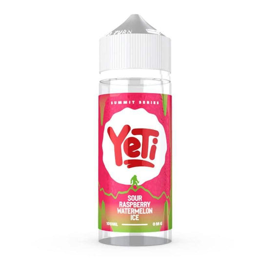 SOUR RASPBERRY WATERMELON ICE 100ML SHORT FILL E-LIQUID BY YETI SUMMIT SERIES - Vapeslough