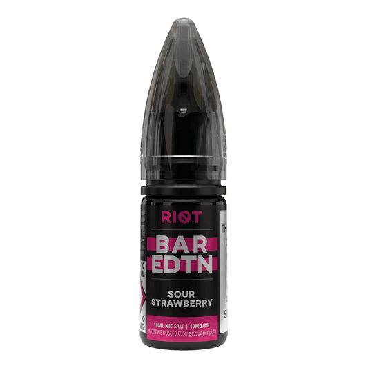 SOUR STRAWBERRY - BAR EDTN - 10ML NIC SALT E-LIQUID - 5MG | 10MG | 20MG BY RIOT SQUAD - Vapeslough