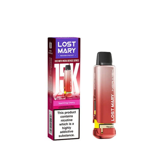 SPARKLING CHERRY - LOST MARY NERA 15K REPLACEMENT PREFILLED POD - Vapeslough
