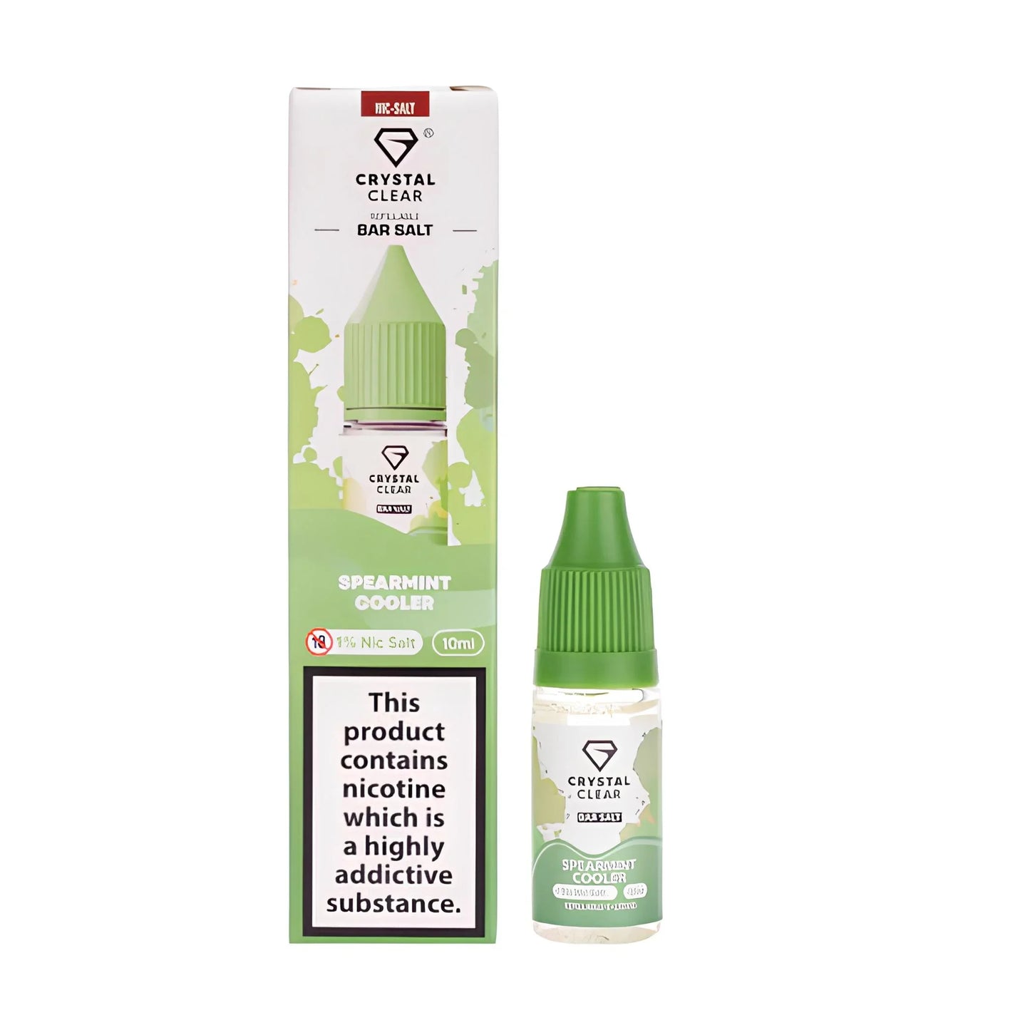 SPEARMINT COOLER CRYSTAL CLEAR BAR SALTS 10mg|10ml - Vapeslough