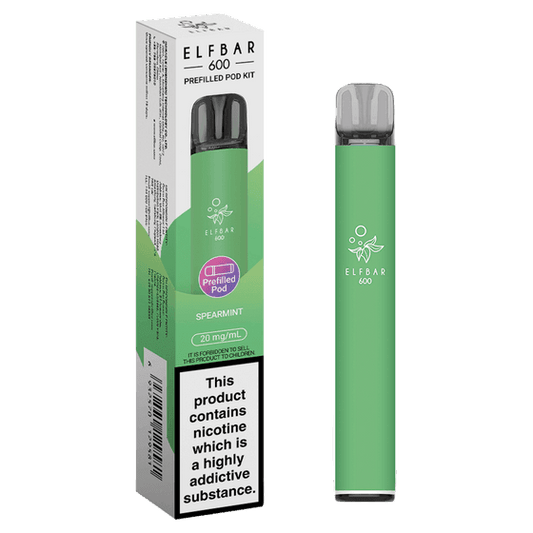 SPEARMINT - ELFBAR 600 PREFILLED POD KIT - Vapeslough