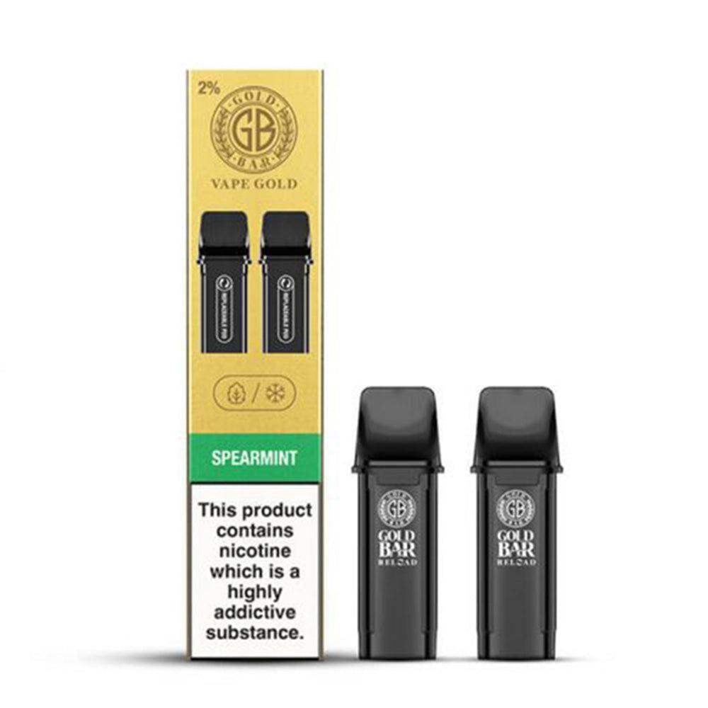 SPEARMINT - GOLD BAR RELOAD PRE-FILLED PODS BY GOLD BAR - PACK OF 2 - Vapeslough