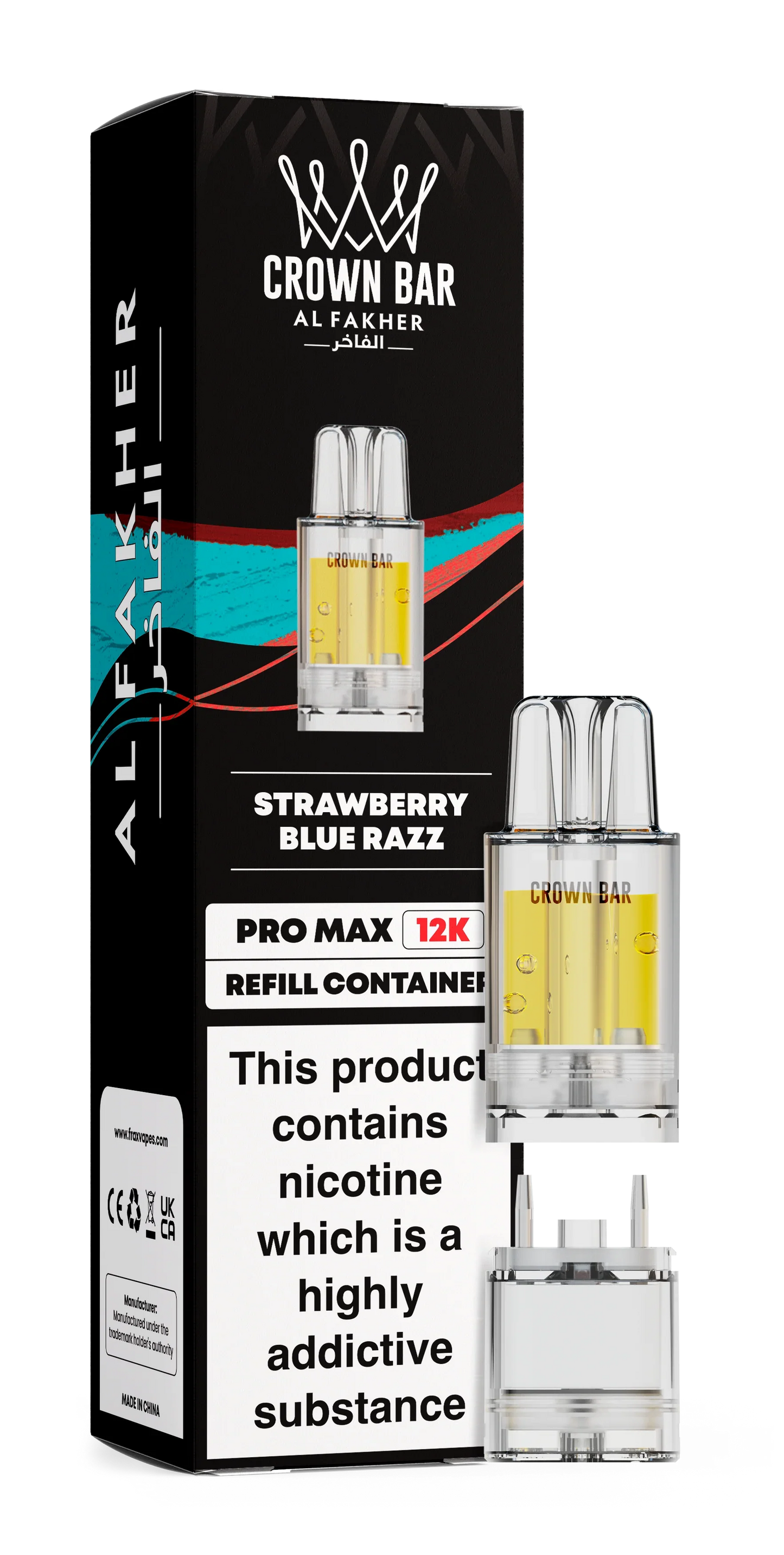 Strawberry Blue Razz Al Fakher Crown Bar Pro Max 12K Refill Pod - Vapeslough