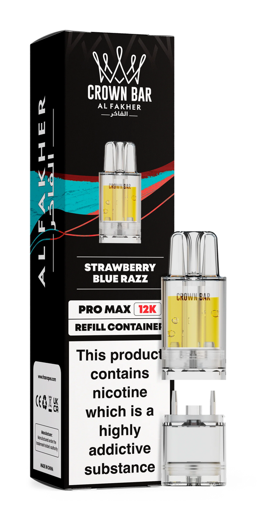 Strawberry Blue Razz Al Fakher Crown Bar Pro Max 12K Refill Pod - Vapeslough