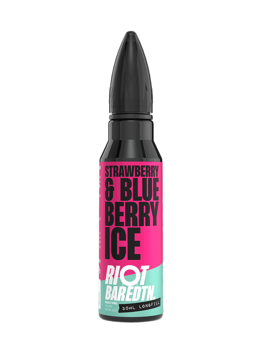 STRAWBERRY, BLUEBERRY ICE - LONGFILL 30ML CONCENTRATE SHORT FILL E-LIQUID BY RIOT SQUAD - Vapeslough