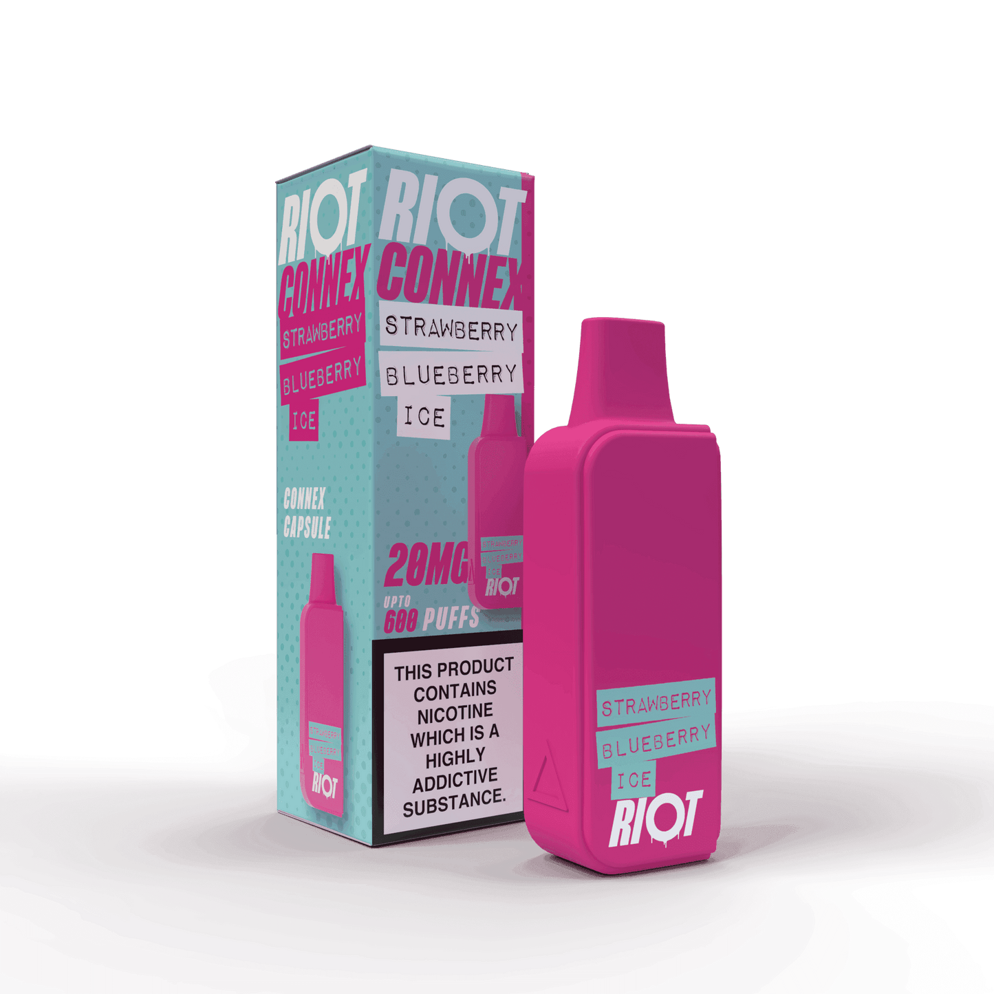 STRAWBERRY BLUEBERRY ICE - RIOT CONNEX - PRE-FILLED POD - 600 PUFFS BY RIOT SQUAD - Vapeslough