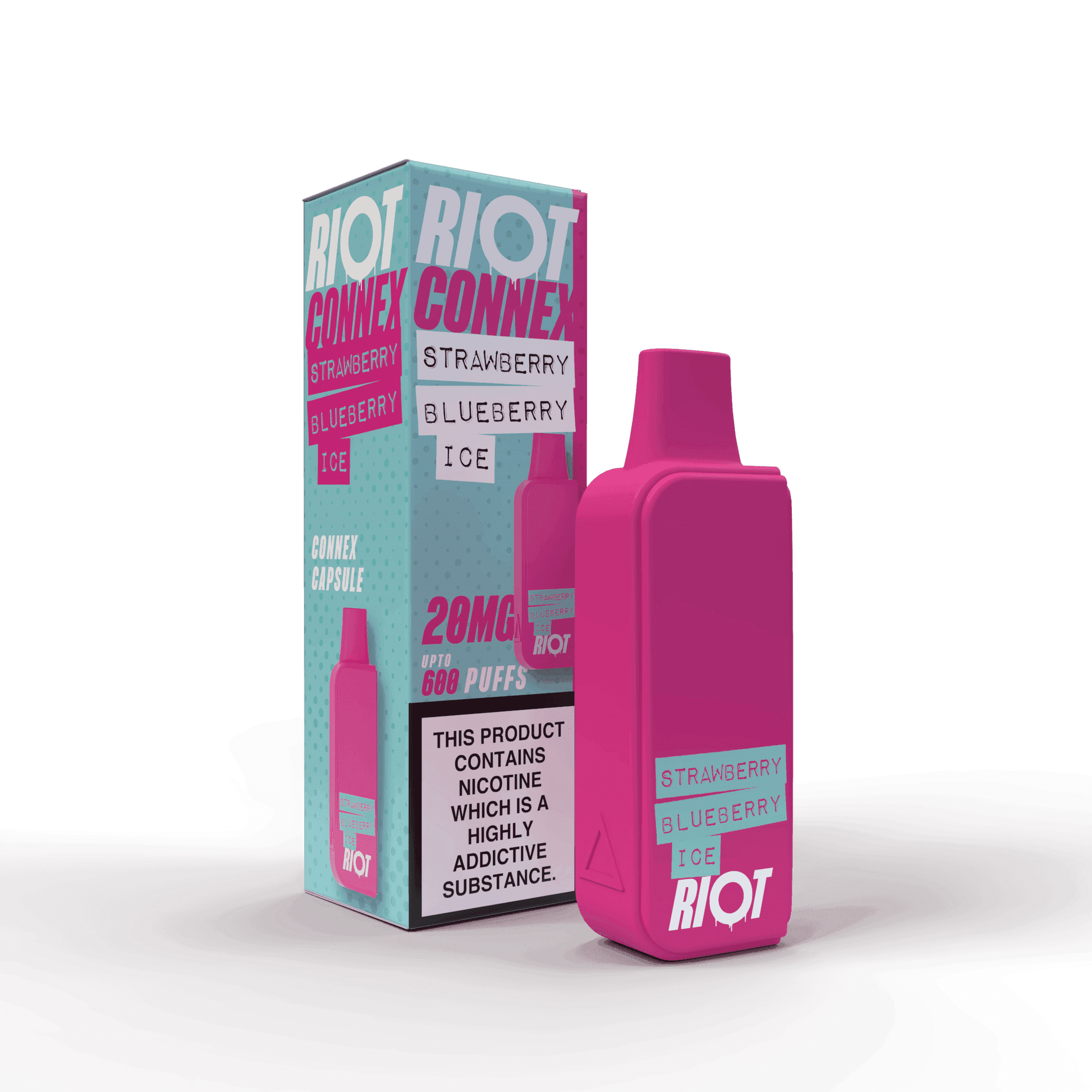 STRAWBERRY BLUEBERRY ICE - RIOT CONNEX - PRE-FILLED POD - 600 PUFFS BY RIOT SQUAD - Vapeslough