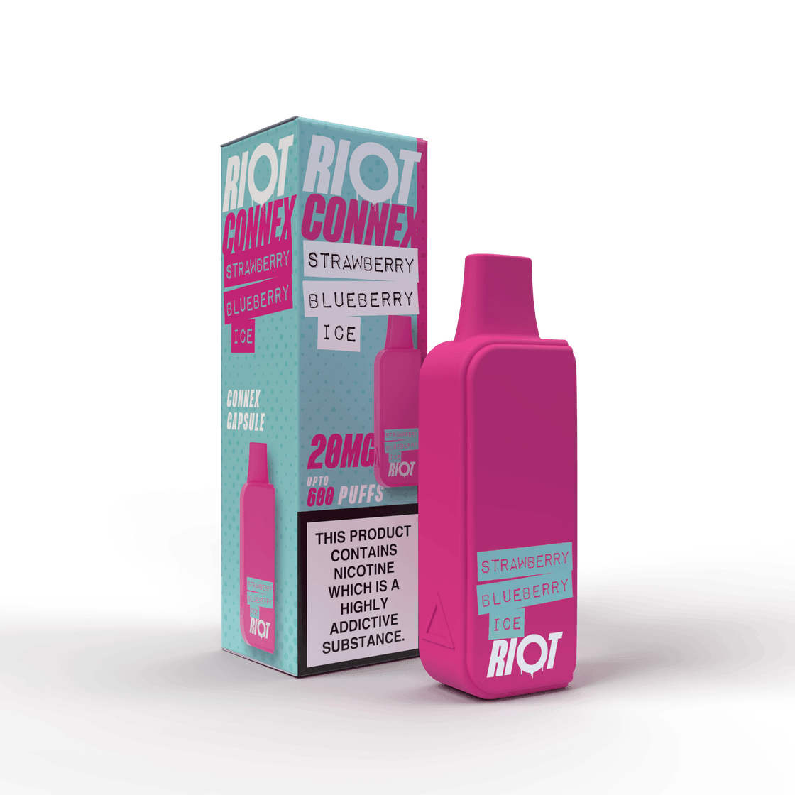 STRAWBERRY BLUEBERRY ICE - RIOT CONNEX - PRE-FILLED POD - 600 PUFFS BY RIOT SQUAD - Vapeslough
