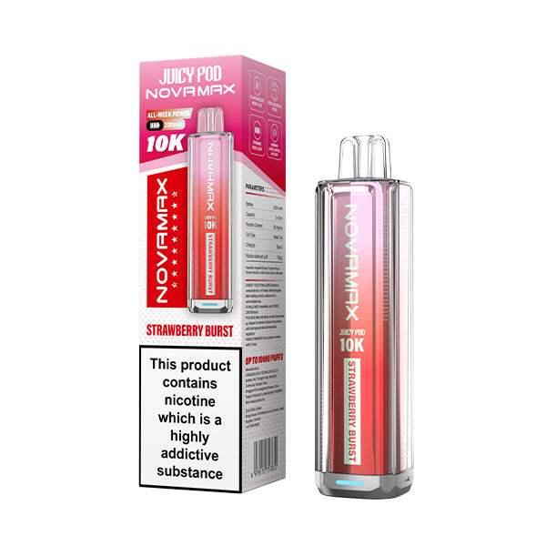 STRAWBERRY BURST - JUICY POD NOVAMAX 10K PRE-FILLED VAPE KIT - Vapeslough