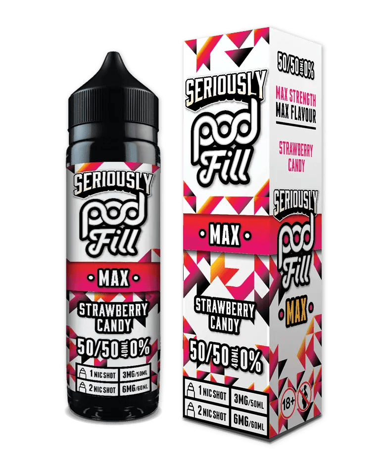 STRAWBERRY CANDY - 40ML SHORT FILL 50/50 BY SERIOUSLY POD FILL MAX - Vapeslough