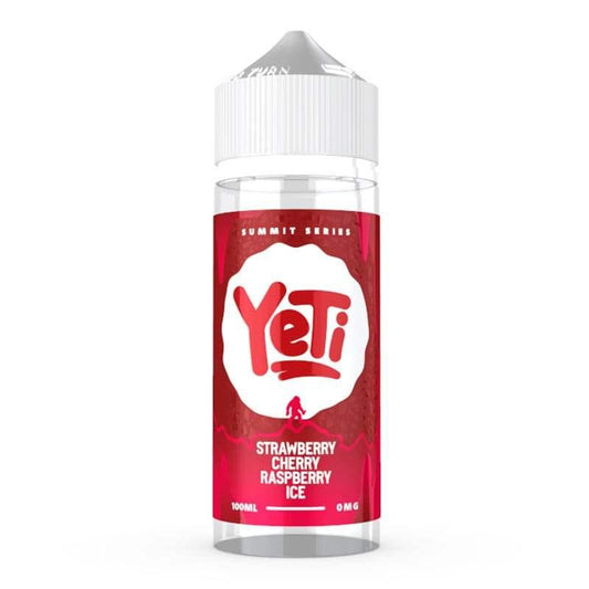 STRAWBERRY CHERRY RASPBERRY ICE 100ML SHORT FILL E-LIQUID BY YETI SUMMIT SERIES - Vapeslough