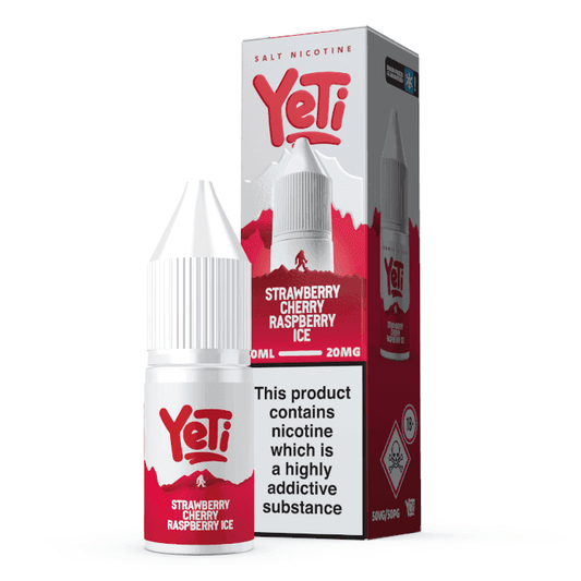 STRAWBERRY CHERRY RASPBERRY ICE 10ML NIC SALT E-LIQUID BY YETI SUMMIT - 10MG | 20MG - Vapeslough