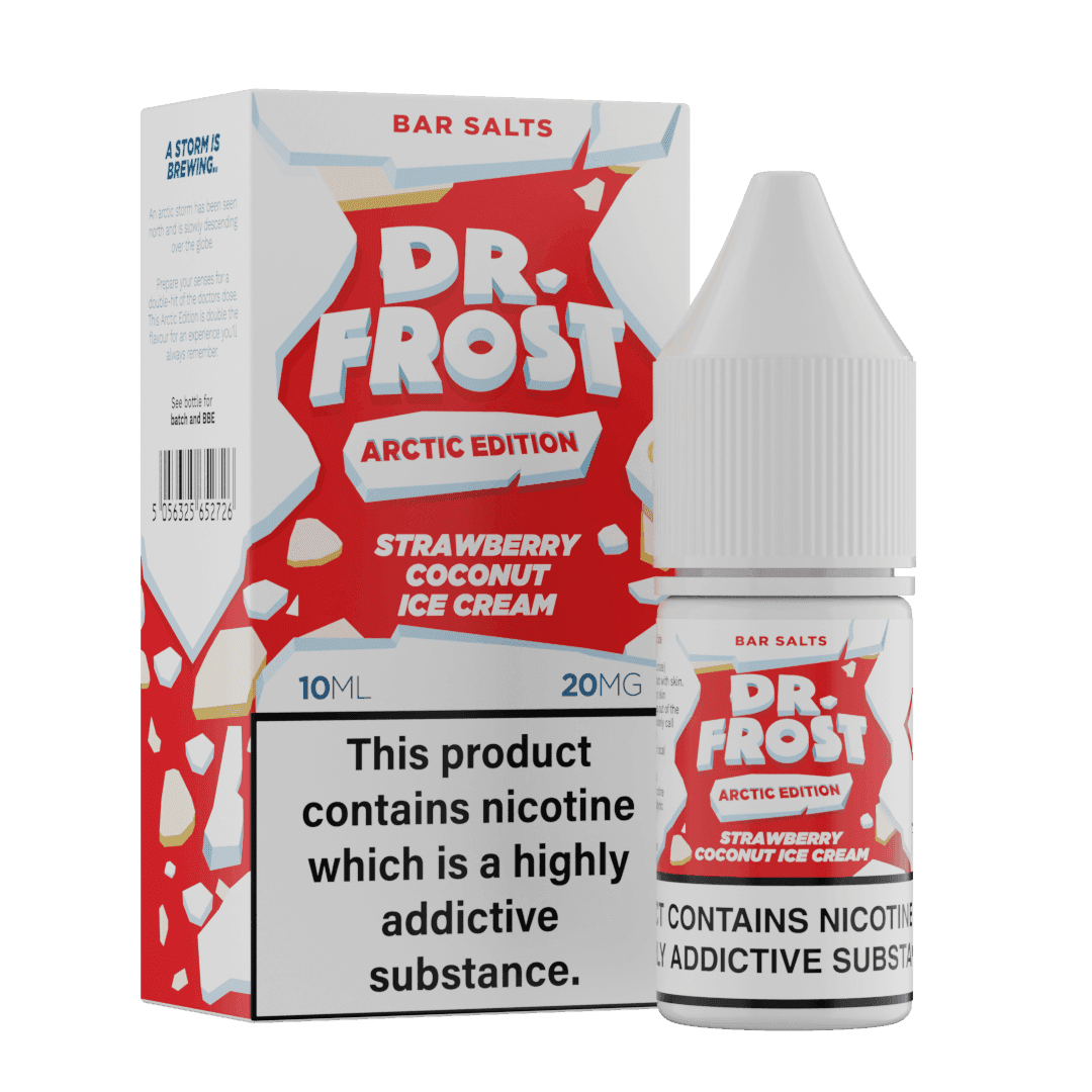 STRAWBERRY COCONUT ICE CREAM 10ML NIC SALT BY DR FROST - ARCTIC EDITION - Vapeslough