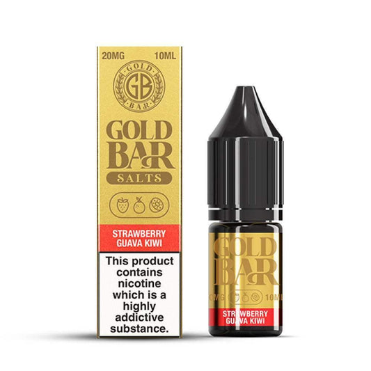 STRAWBERRY GUAVA KIWI 10ML E LIQUID NICOTINE SALT BY GOLD BAR - Vapeslough