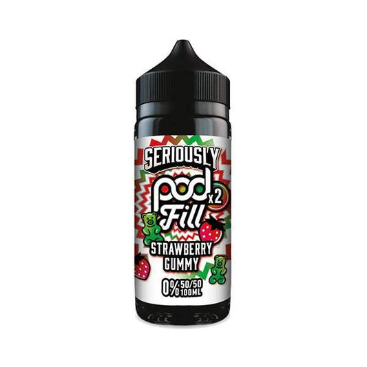 STRAWBERRY GUMMY - SERIOUSLY POD FILL X2 - 100ML SHORT FILL - 50/50PG/VG E-LIQUID BY DOOZY - Vapeslough