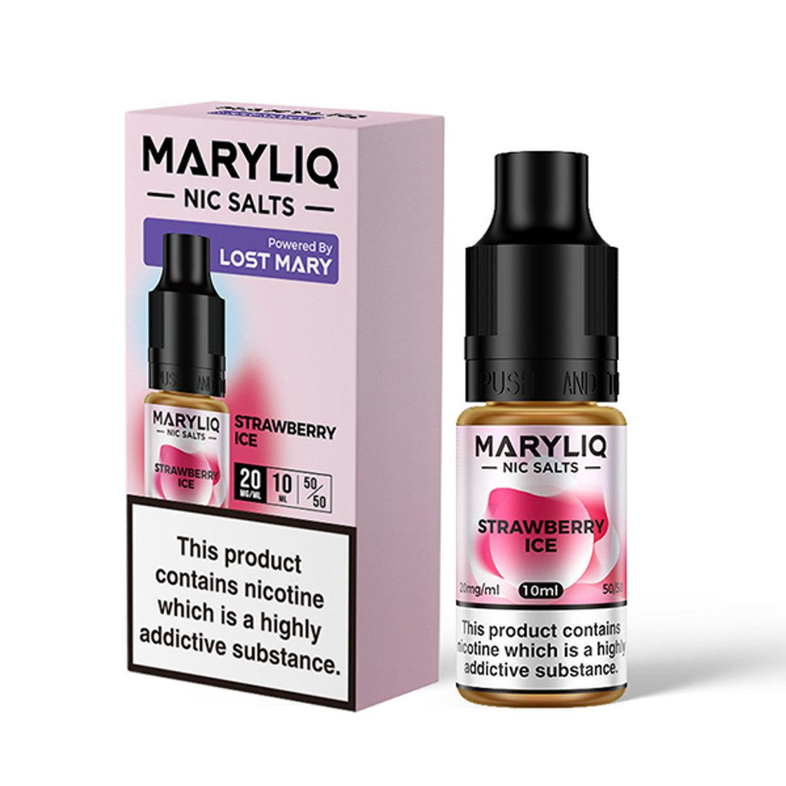 STRAWBERRY ICE 10ML E-LIQUID NICOTINE SALT BY MARYLIQ - LOST MARY - Vapeslough