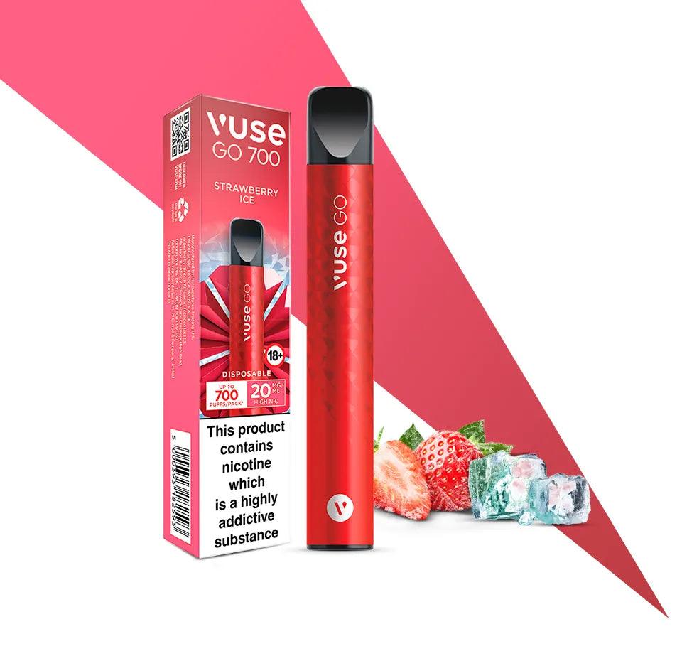 STRAWBERRY ICE DISPOSABLE VAPE BY VUSE GO 700 - 20MG - Vapeslough