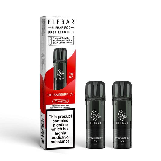STRAWBERRY ICE ELFBAR 600 PODS (PACK OF 2) - Vapeslough