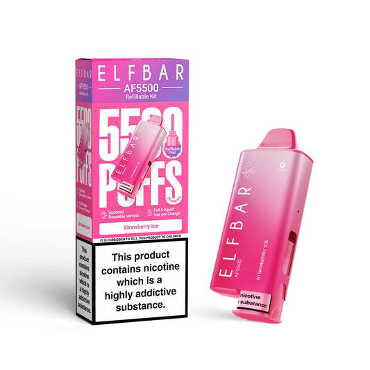 Strawberry Ice- ELFBAR AF55000 Pre-Filled Pod Kit - Vapeslough