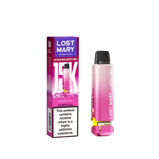 STRAWBERRY ICE - LOST MARY NERA 15K REPLACEMENT PREFILLED POD - Vapeslough