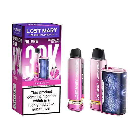 STRAWBERRY ICE - LOST MARY NERA FULLVIEW 30K PRE-FILLED POD KIT - Vapeslough