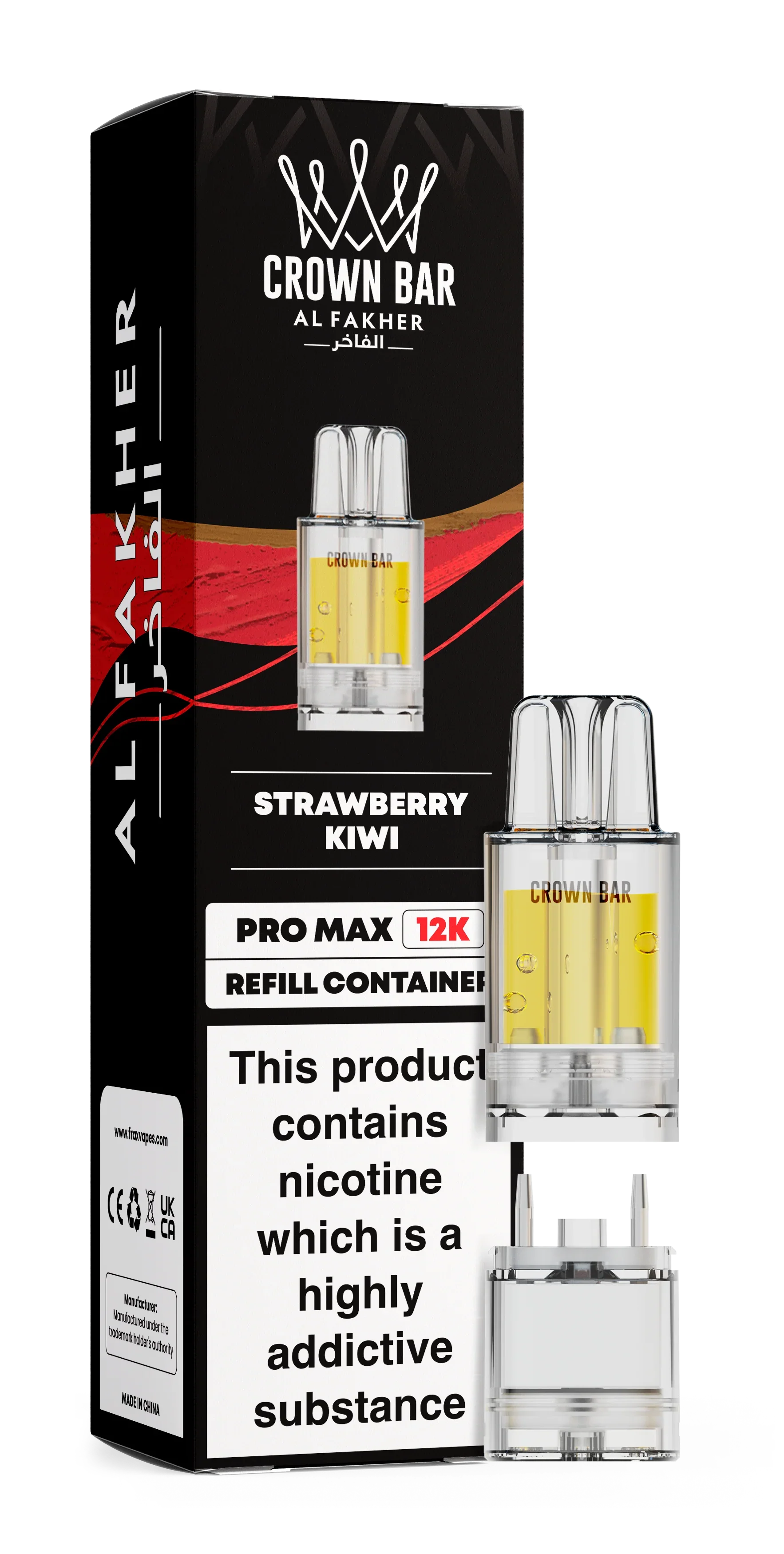 Strawberry Kiwi Al Fakher Crown Bar Pro Max 12K Refill Pod - Vapeslough