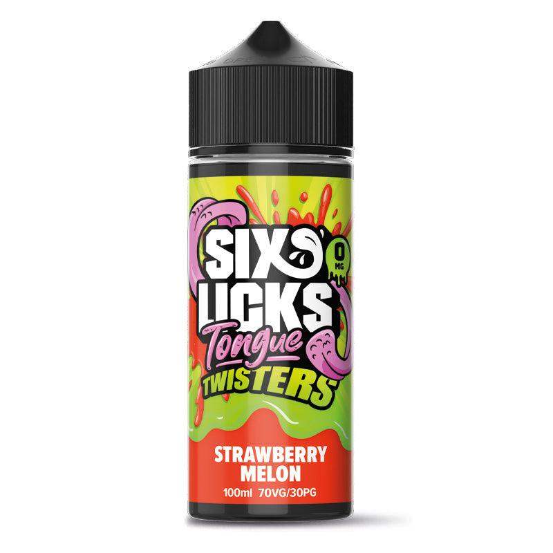 STRAWBERRY MELON - 100ML SHORT FILL E-LIQUID BY SIX LICKS TONGUE TWISTERS - Vapeslough