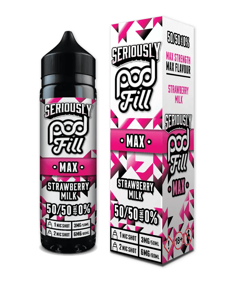 STRAWBERRY MILK - 40ML SHORT FILL 50/50 BY SERIOUSLY POD FILL MAX - Vapeslough