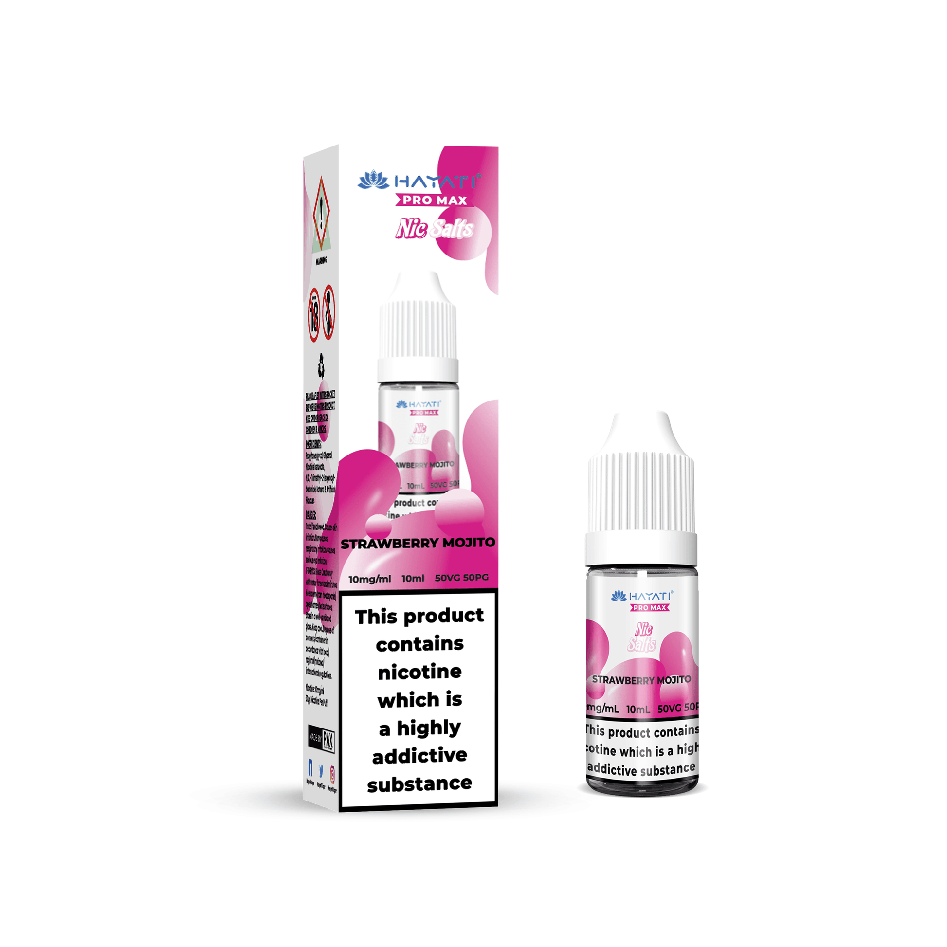 STRAWBERRY MOJITO 10ML NIC SALT BY HAYATI PRO MAX 10MG(1%) | 20MG(2%) - Vapeslough
