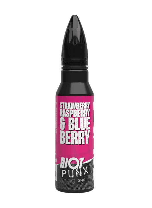 STRAWBERRY, RASPBERRY & BLUEBERRY - PUNX 50ML SHORT FILL E-LIQUID BY RIOT SQUAD - Vapeslough