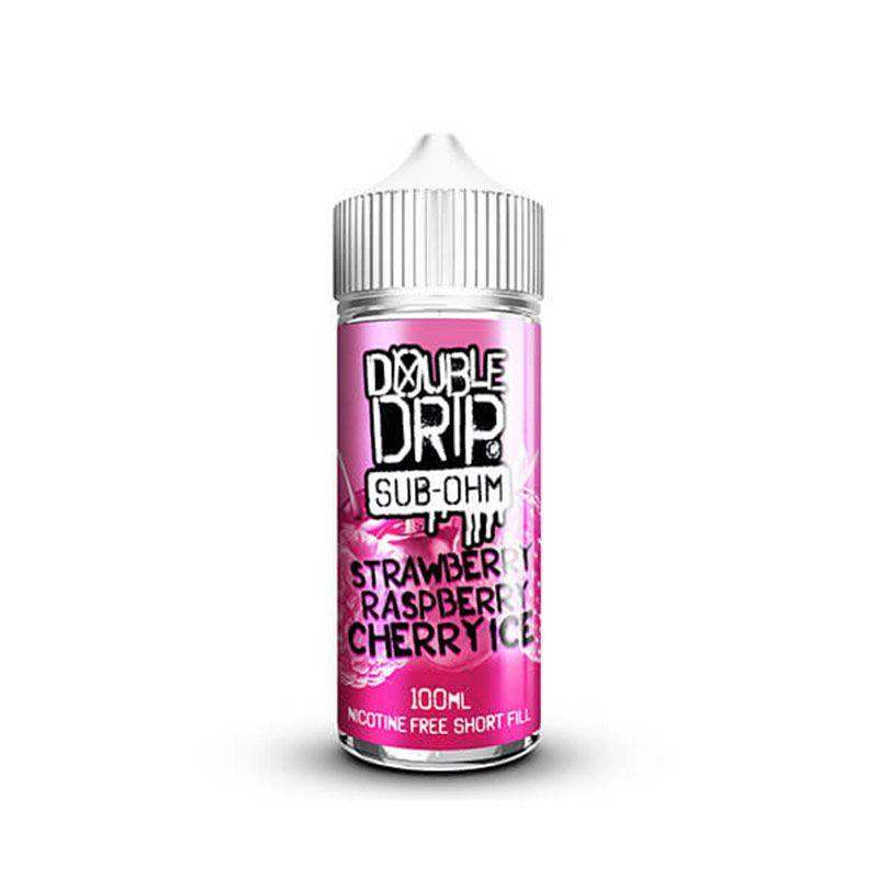 STRAWBERRY RASPBERRY CHERRY ICE 100ML SHORT FILL E-LIQUID BY DOUBLE DRIP - Vapeslough