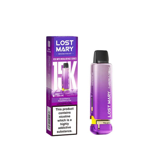 STRAWBERRY RASPBERRY ICE - LOST MARY NERA 15K REPLACEMENT PREFILLED POD - Vapeslough