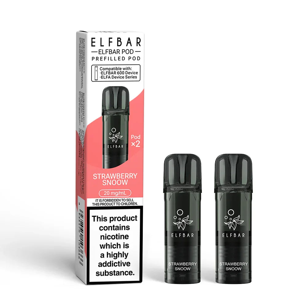 STRAWBERRY SNOOW ELFBAR 600 PODS (PACK OF 2) - Vapeslough