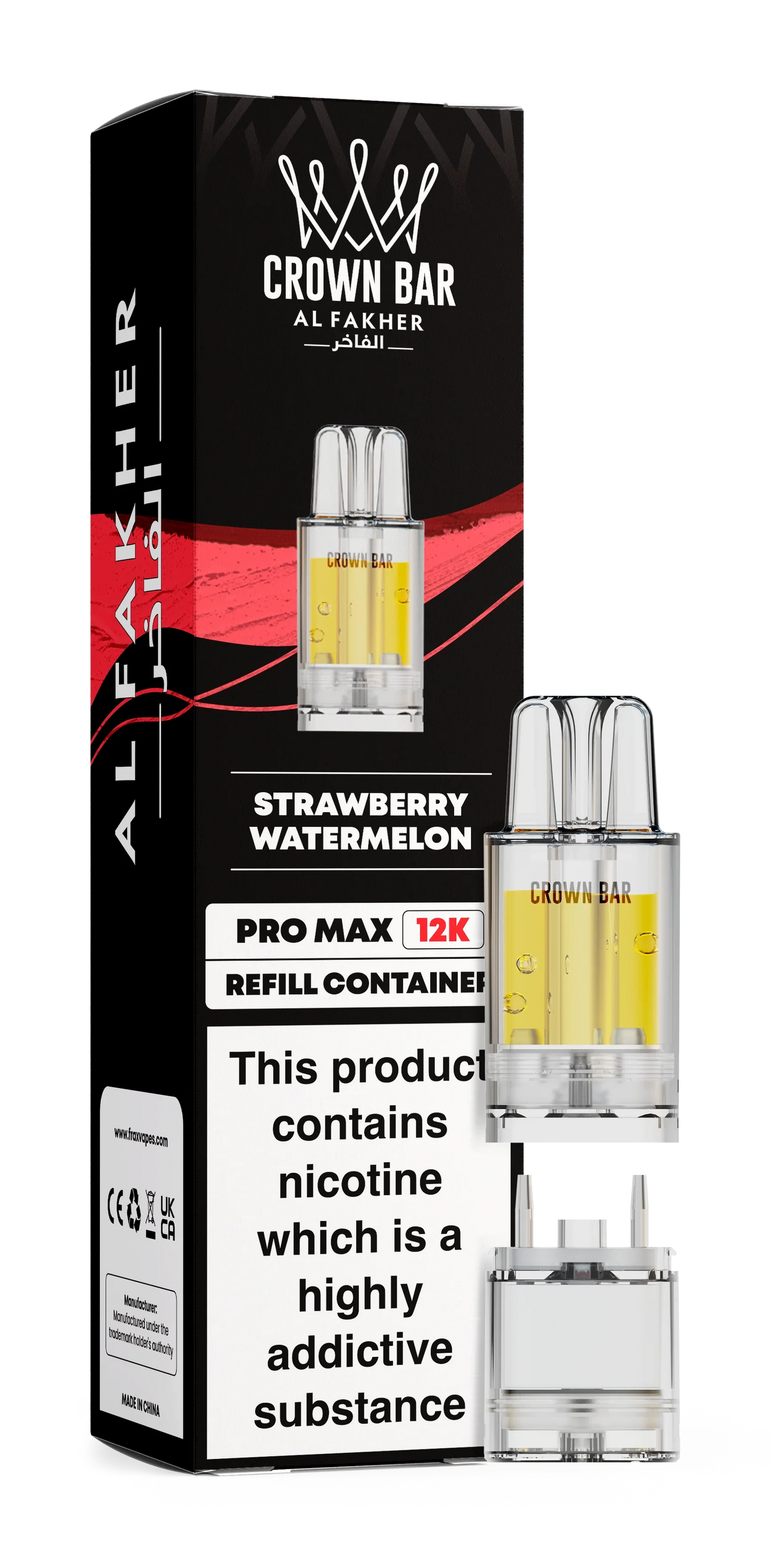 Strawberry Watermelon Al Fakher Crown Bar Pro Max 12K Refill Pod - Vapeslough