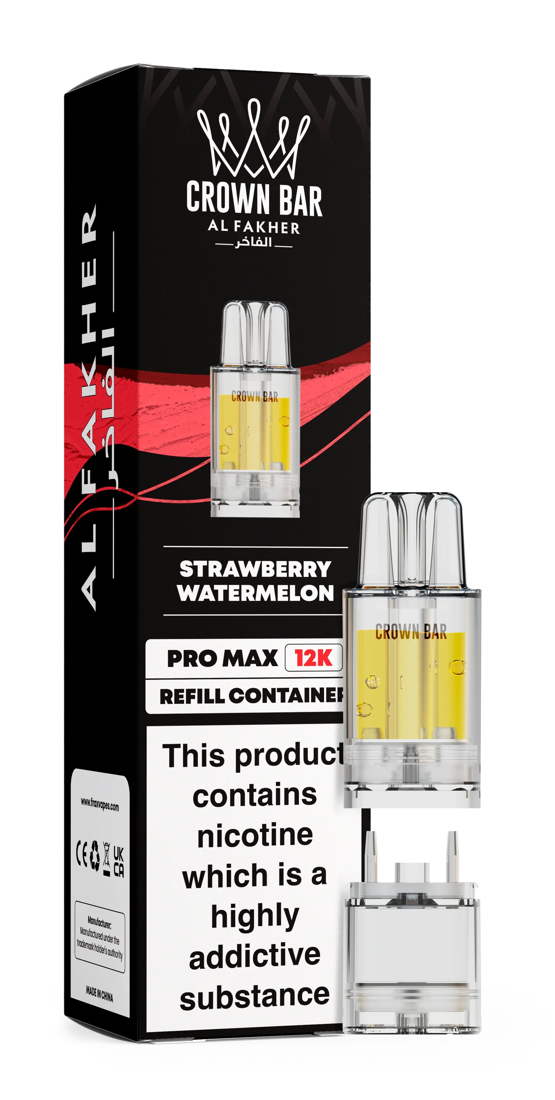 Strawberry Watermelon Al Fakher Crown Bar Pro Max 12K Refill Pod - Vapeslough